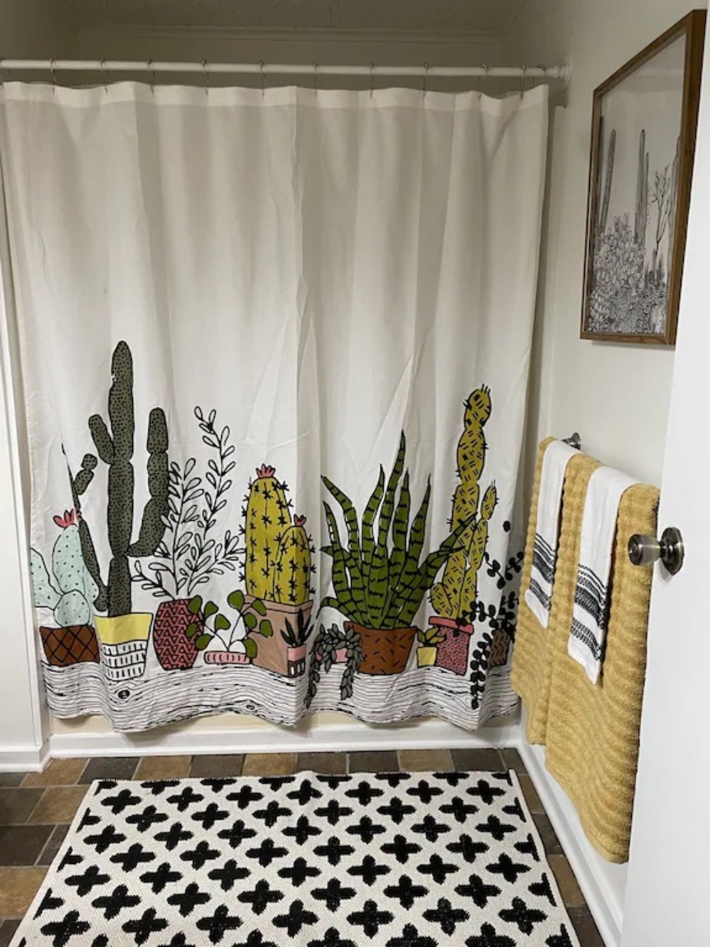 🪴 Room Essentials • Succulent Garden Fabric Shower Curtain